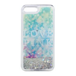 iPhone 7 Plus Design Glitter Liquid Star Dust Clear Case (Love Pink Silver)